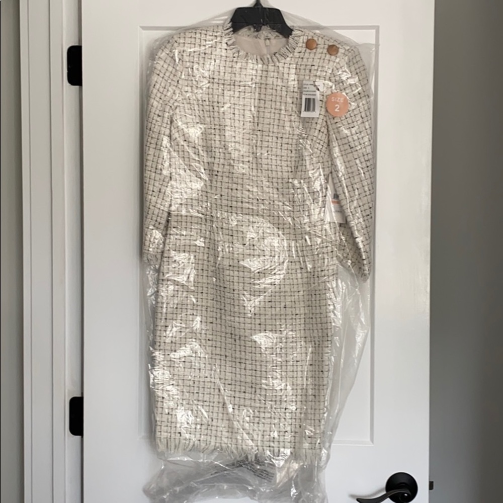 Black and white tweed dress